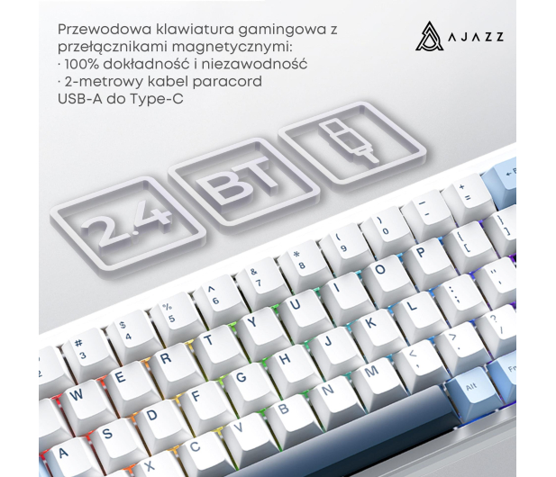 Ajazz AK680 MAX (8+8K) Magnetic Switch Blue White Dark Blue RGB - 1536360 - zdjęcie 8